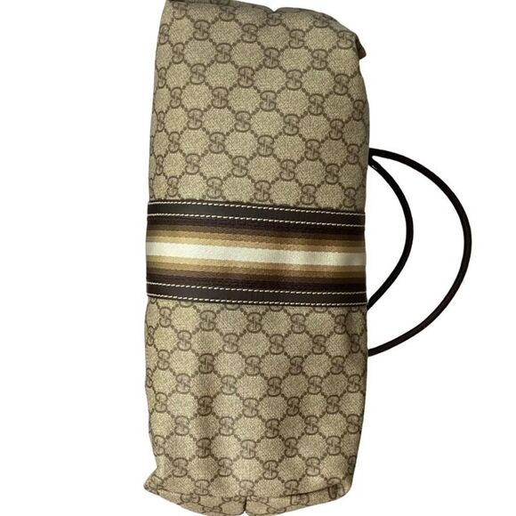 Gucci Supreme Joy Web Tote Purse Handbag Shoulder Bag Brown Logo - Picture 3 of 13